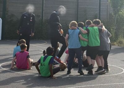 Football session team meet before match at the Bourne Community Hub